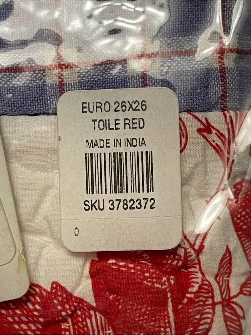 Pottery Barn Red, Blue & Cream Patchwork Quilted Shams (2) 26x26 Americana Vibes